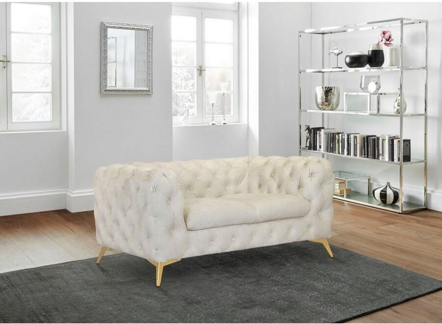 Home affaire Chesterfield-bank Glynis luxueuze capitonnage moderne chesterfield look kleur van de poten ter keuze - Foto 3