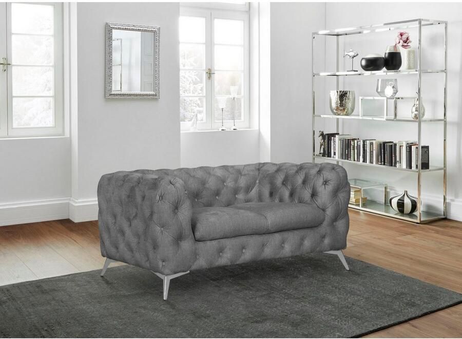 Home affaire Chesterfield-bank Glynis luxueuze capitonnage moderne chesterfield look kleur van de poten ter keuze - Foto 3