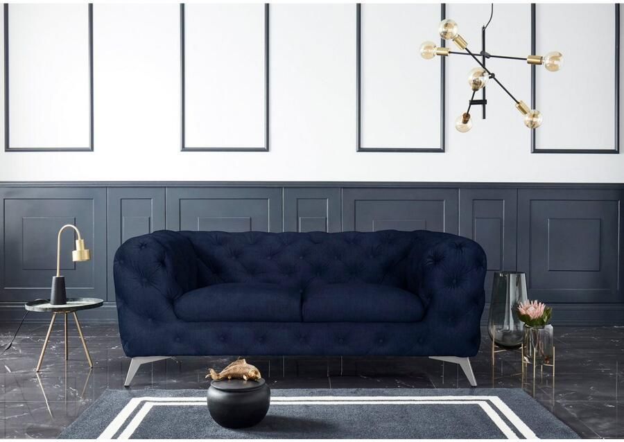 Home affaire Chesterfield-bank Glynis luxueuze capitonnage moderne chesterfield look kleur van de poten ter keuze - Foto 5