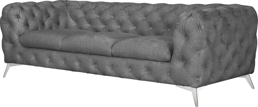 Home affaire Chesterfield-bank Glynis luxueuze capitonnage moderne chesterfield look kleur van de poten ter keuze - Foto 6