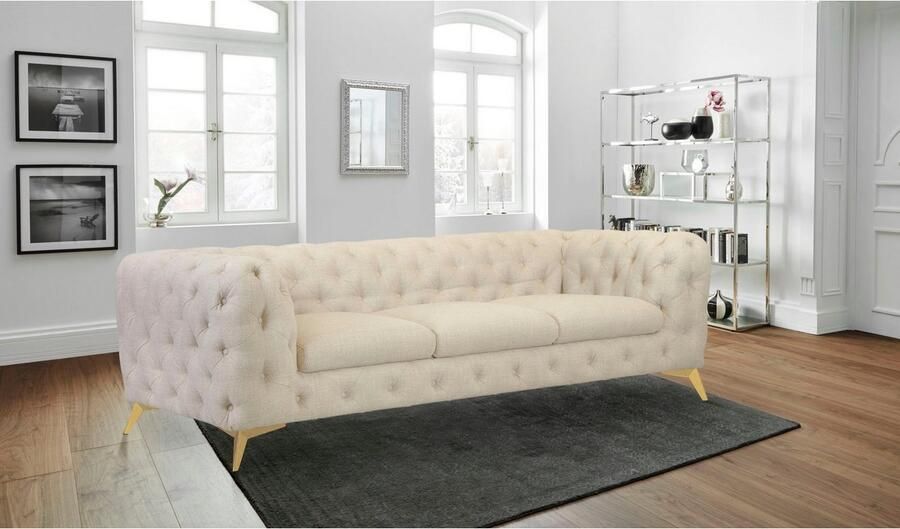Leonique Chesterfield-bank Glynis luxueuze capitonnage moderne chesterfield look kleur van de poten ter keuze - Foto 6
