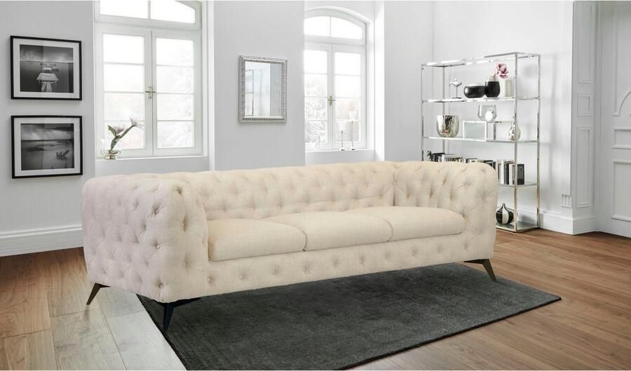 Leonique Chesterfield-bank Glynis luxueuze capitonnage moderne chesterfield look kleur van de poten ter keuze - Foto 7