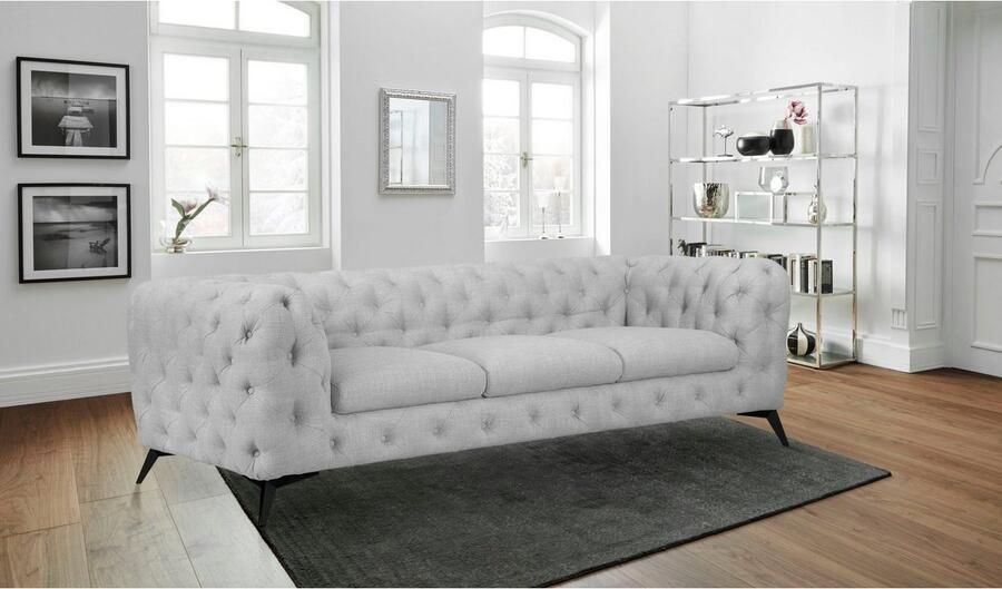 Leonique Chesterfield-bank Glynis luxueuze capitonnage moderne chesterfield look kleur van de poten ter keuze - Foto 7