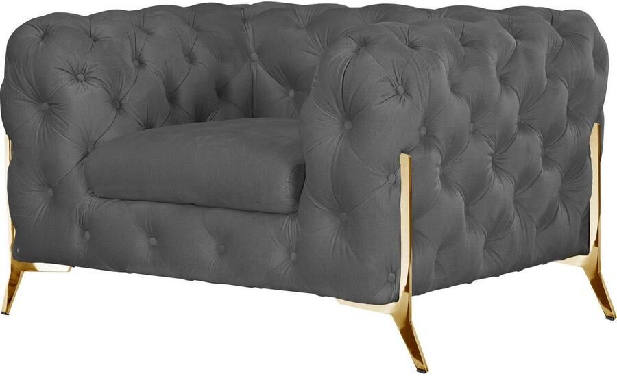 Home affaire Chesterfield-fauteuil Amaury Fauteuil luxueuze capitonnage moderne chesterfield look kleur van de poten ter keuze - Foto 6