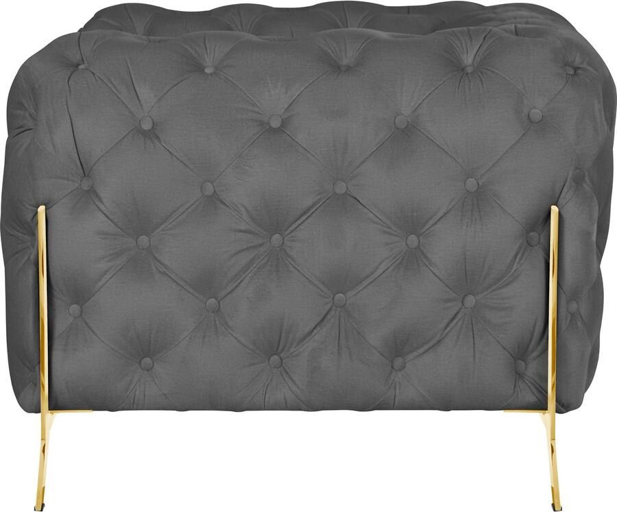 Home affaire Chesterfield-fauteuil Amaury Fauteuil luxueuze capitonnage moderne chesterfield look kleur van de poten ter keuze - Foto 4