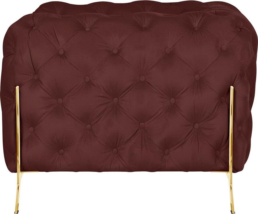 Home affaire Chesterfield-fauteuil Amaury Fauteuil luxueuze capitonnage moderne chesterfield look kleur van de poten ter keuze - Foto 4