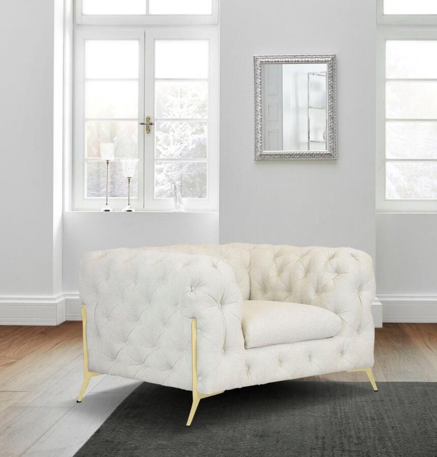 Leonique Chesterfield-fauteuil Amaury Fauteuil luxueuze capitonnage moderne chesterfield look kleur van de poten ter keuze - Foto 4