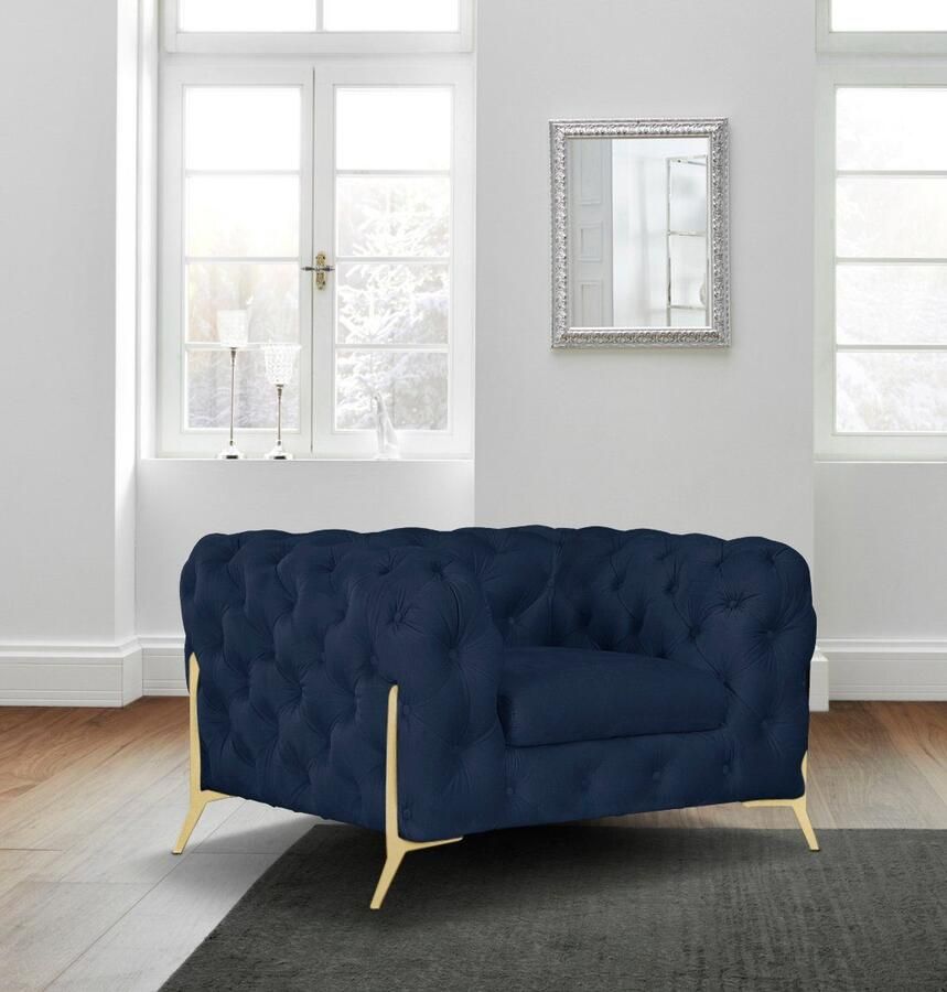 Home affaire Chesterfield-fauteuil Amaury Fauteuil luxueuze capitonnage moderne chesterfield look kleur van de poten ter keuze - Foto 3