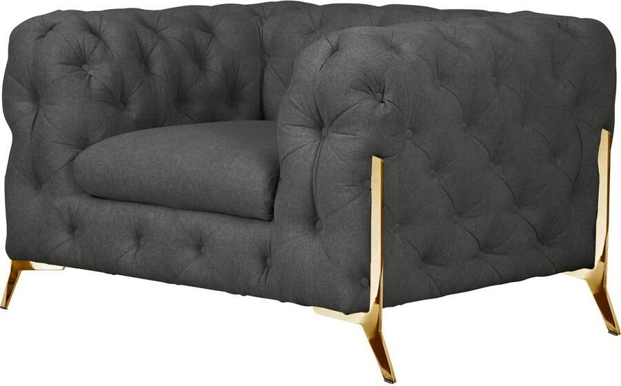 Leonique Chesterfield-fauteuil Amaury Fauteuil luxueuze capitonnage moderne chesterfield look kleur van de poten ter keuze - Foto 5