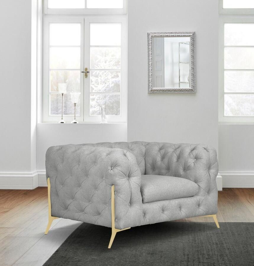 Leonique Chesterfield-fauteuil Amaury Fauteuil luxueuze capitonnage moderne chesterfield look kleur van de poten ter keuze - Foto 4