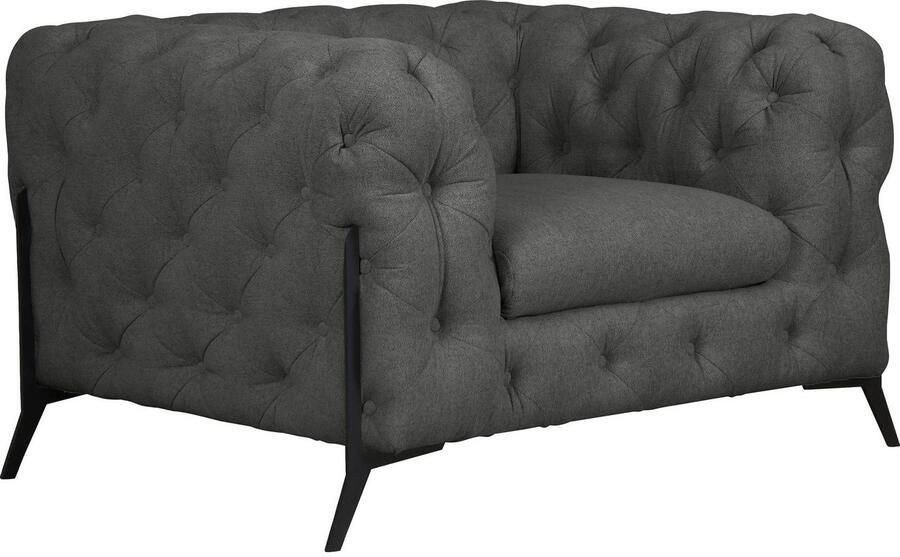 Leonique Chesterfield-fauteuil Amaury Fauteuil luxueuze capitonnage moderne chesterfield look kleur van de poten ter keuze - Foto 6