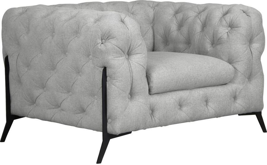 Leonique Chesterfield-fauteuil Amaury Fauteuil luxueuze capitonnage moderne chesterfield look kleur van de poten ter keuze - Foto 8