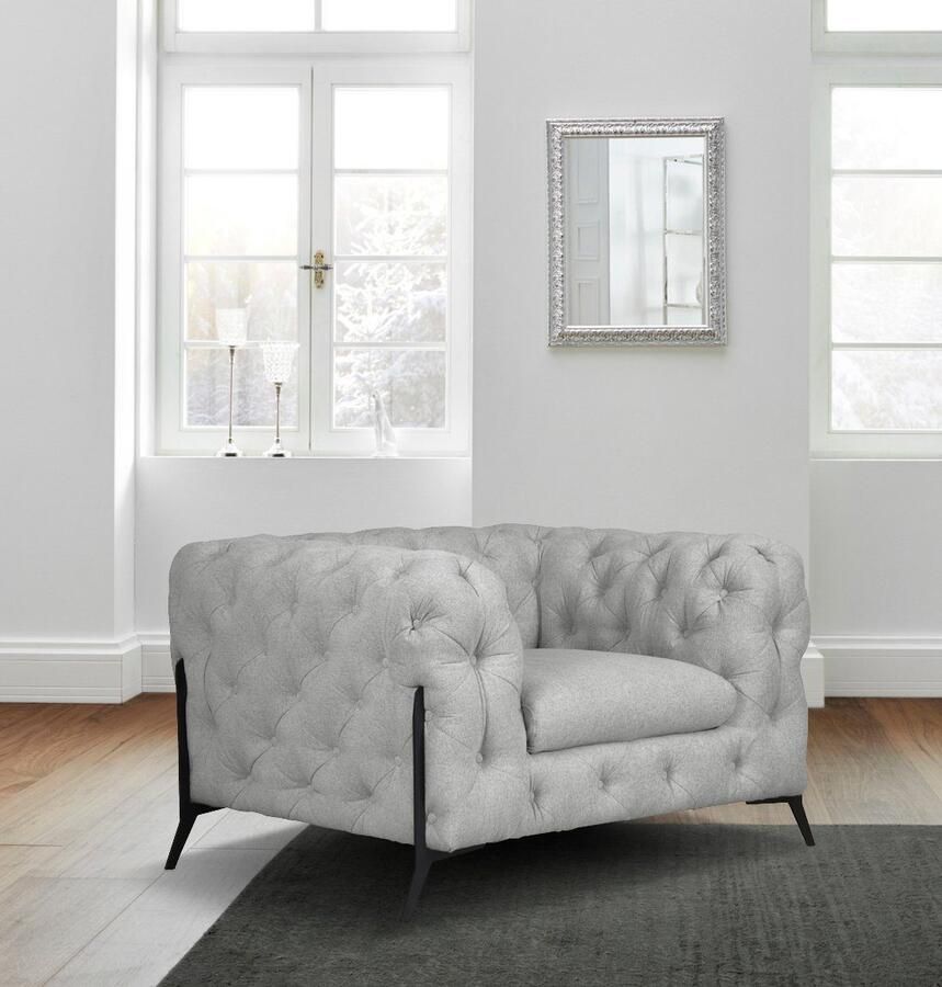 Leonique Chesterfield-fauteuil Amaury Fauteuil luxueuze capitonnage moderne chesterfield look kleur van de poten ter keuze - Foto 4