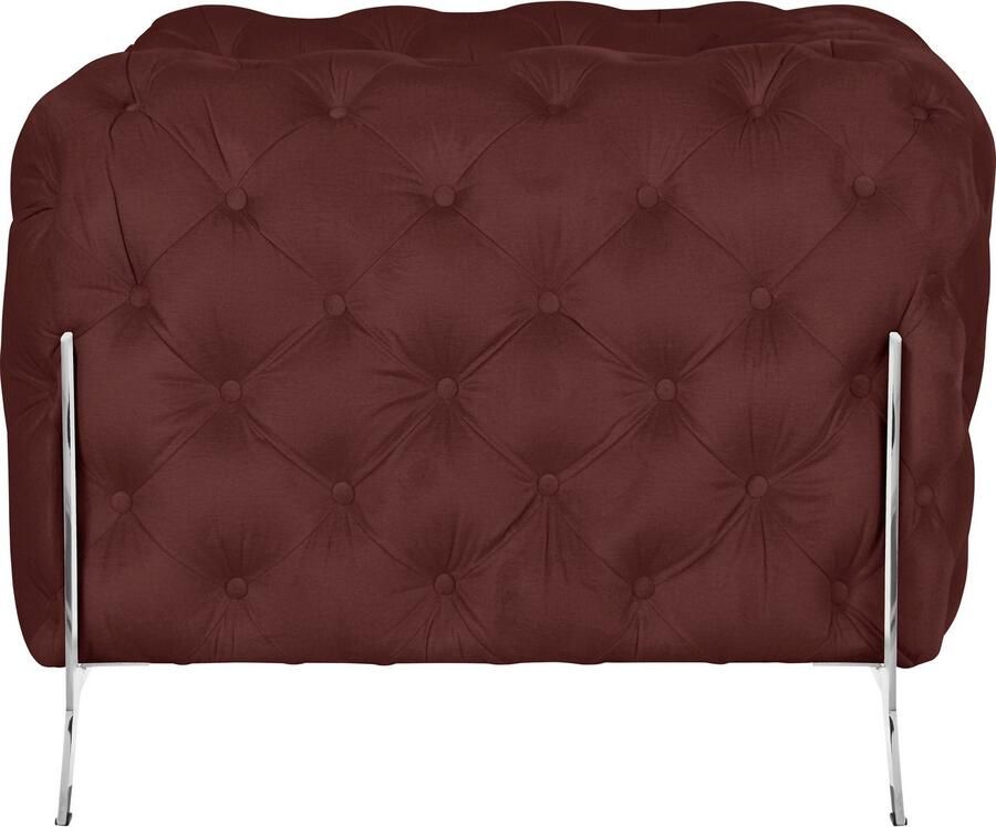 Home affaire Chesterfield-fauteuil Amaury Fauteuil luxueuze capitonnage moderne chesterfield look kleur van de poten ter keuze - Foto 4