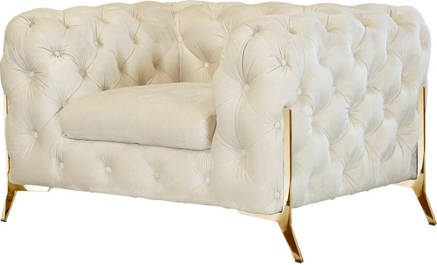 Leonique Chesterfield-fauteuil Amaury Fauteuil luxueuze capitonnage moderne chesterfield look kleur van de poten ter keuze - Foto 9