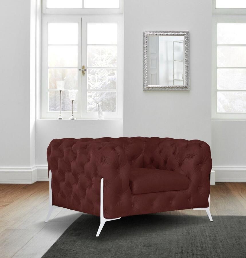 Home affaire Chesterfield-fauteuil Amaury Fauteuil luxueuze capitonnage moderne chesterfield look kleur van de poten ter keuze - Foto 3