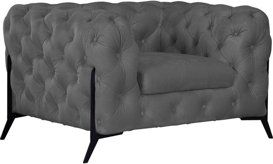 Leonique Chesterfield-fauteuil Amaury Fauteuil luxueuze capitonnage moderne chesterfield look kleur van de poten ter keuze - Foto 9