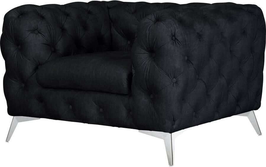 Home affaire Chesterfield-fauteuil Glynis Fauteuil luxueuze capitonnage moderne chesterfield look kleur van de poten ter keuze - Foto 6