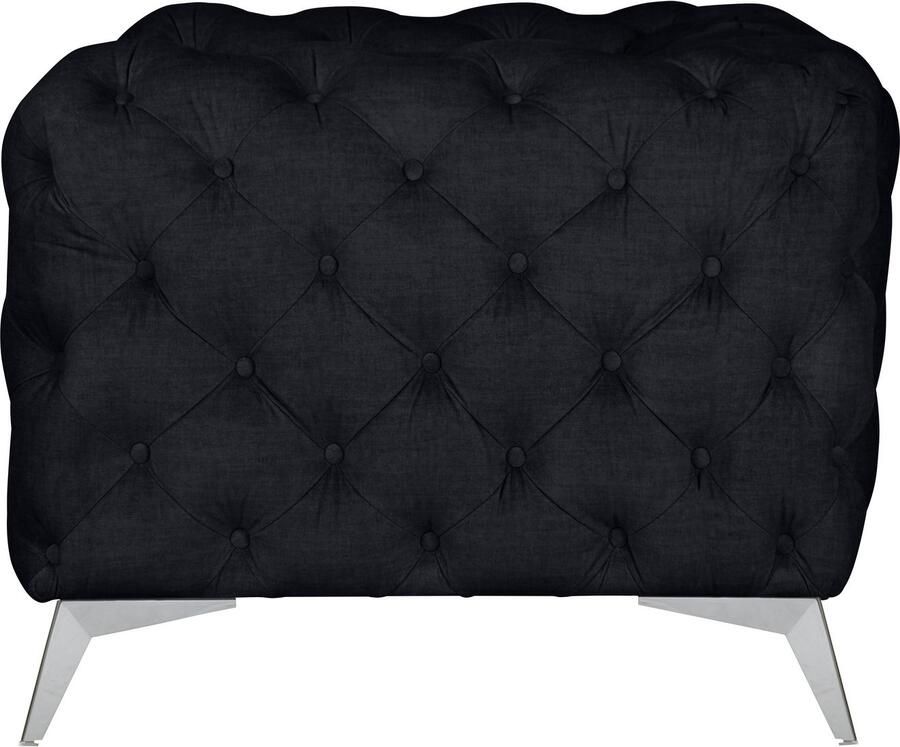 Home affaire Chesterfield-fauteuil Glynis Fauteuil luxueuze capitonnage moderne chesterfield look kleur van de poten ter keuze - Foto 3