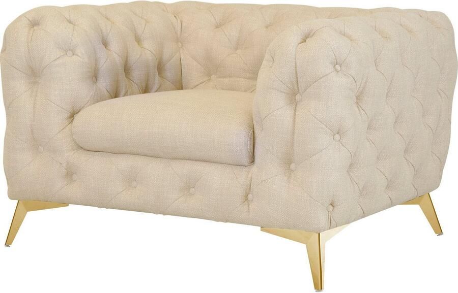 Leonique Chesterfield-fauteuil Glynis Fauteuil luxueuze capitonnage moderne chesterfield look kleur van de poten ter keuze - Foto 8