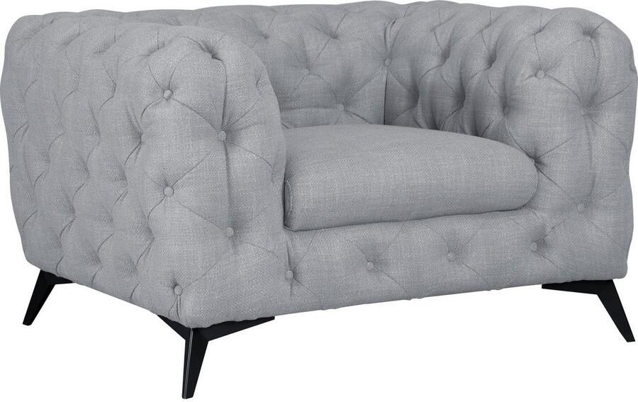 Leonique Chesterfield-fauteuil Glynis Fauteuil luxueuze capitonnage moderne chesterfield look kleur van de poten ter keuze - Foto 8