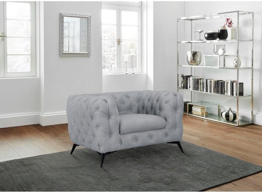 Leonique Chesterfield-fauteuil Glynis Fauteuil luxueuze capitonnage moderne chesterfield look kleur van de poten ter keuze - Foto 4