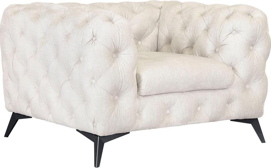Leonique Chesterfield-fauteuil Glynis Fauteuil luxueuze capitonnage moderne chesterfield look kleur van de poten ter keuze - Foto 12
