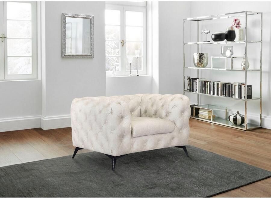 Leonique Chesterfield-fauteuil Glynis Fauteuil luxueuze capitonnage moderne chesterfield look kleur van de poten ter keuze - Foto 5