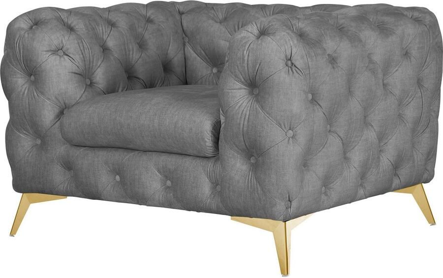 Leonique Chesterfield-fauteuil Glynis Fauteuil luxueuze capitonnage moderne chesterfield look kleur van de poten ter keuze - Foto 11