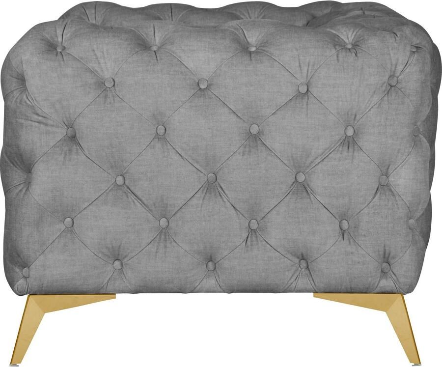 Leonique Chesterfield-fauteuil Glynis Fauteuil luxueuze capitonnage moderne chesterfield look kleur van de poten ter keuze - Foto 3