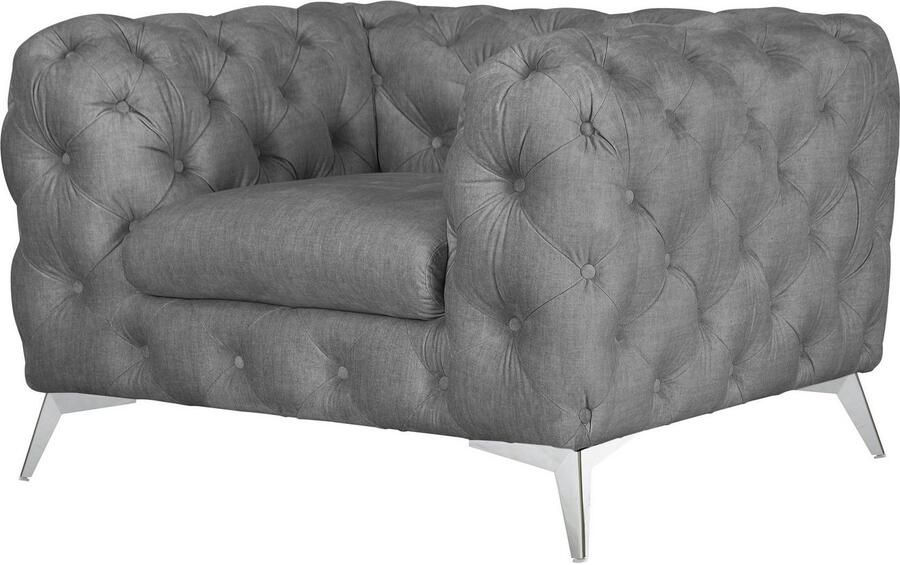Leonique Chesterfield-fauteuil Glynis Fauteuil luxueuze capitonnage moderne chesterfield look kleur van de poten ter keuze - Foto 11