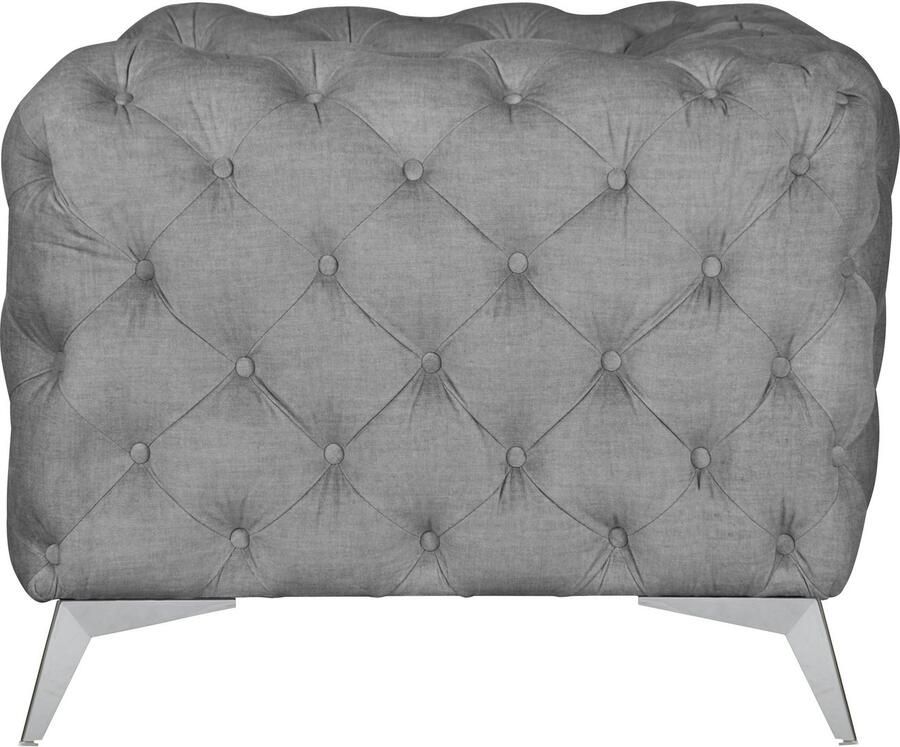 Leonique Chesterfield-fauteuil Glynis Fauteuil luxueuze capitonnage moderne chesterfield look kleur van de poten ter keuze - Foto 3