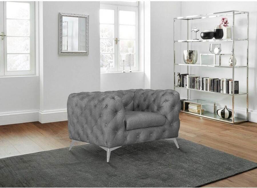 Leonique Chesterfield-fauteuil Glynis Fauteuil luxueuze capitonnage moderne chesterfield look kleur van de poten ter keuze - Foto 5