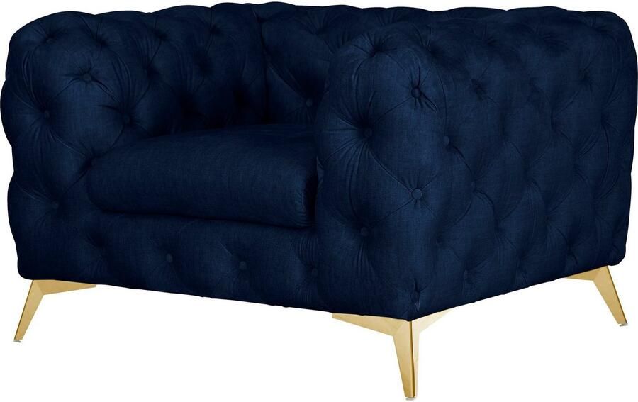 Home affaire Chesterfield-fauteuil Glynis Fauteuil luxueuze capitonnage moderne chesterfield look kleur van de poten ter keuze - Foto 6