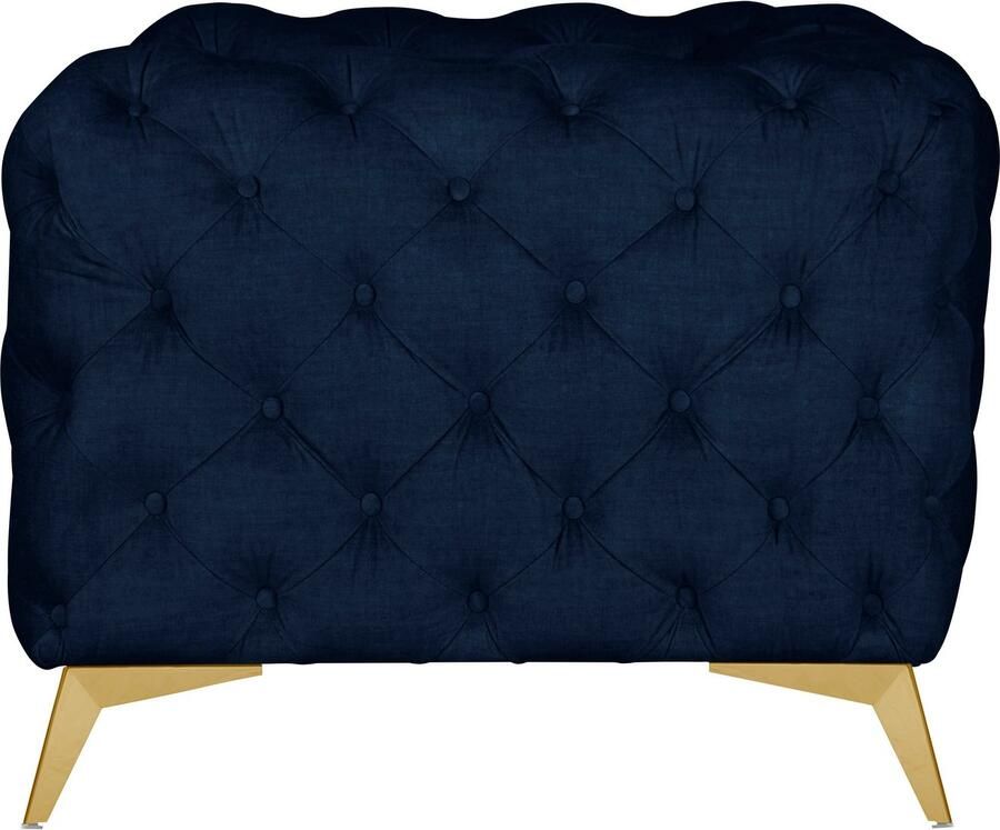 Home affaire Chesterfield-fauteuil Glynis Fauteuil luxueuze capitonnage moderne chesterfield look kleur van de poten ter keuze - Foto 3