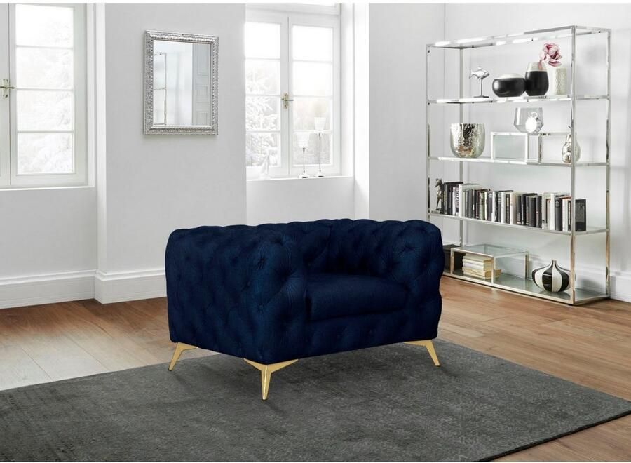 Home affaire Chesterfield-fauteuil Glynis Fauteuil luxueuze capitonnage moderne chesterfield look kleur van de poten ter keuze - Foto 4