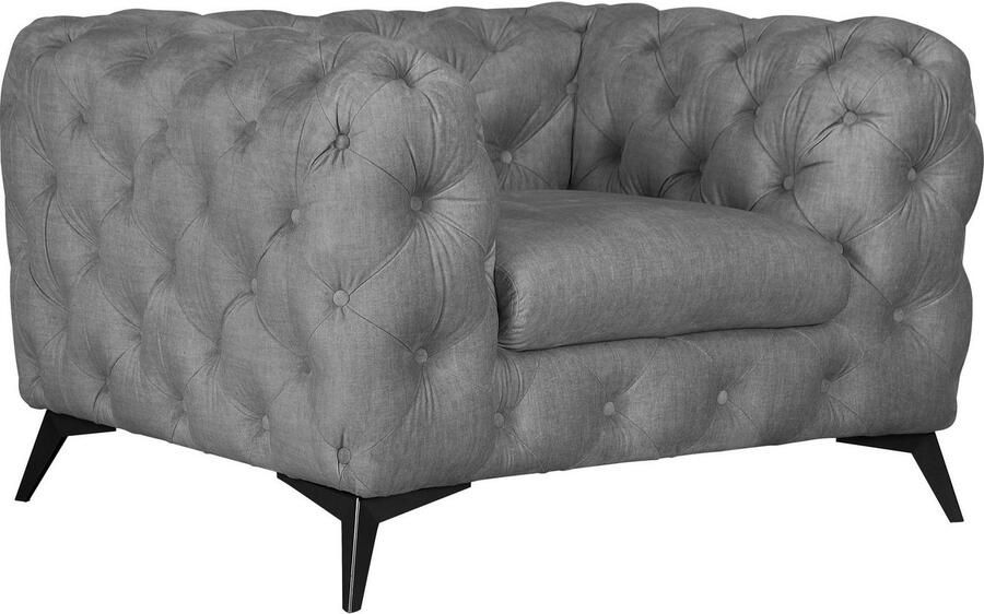 Leonique Chesterfield-fauteuil Glynis Fauteuil luxueuze capitonnage moderne chesterfield look kleur van de poten ter keuze - Foto 12