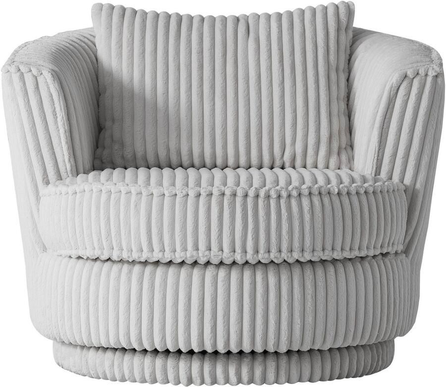 Leonique Draaibare fauteuil MAISIE leesfauteuil love seat trendige stoffen mega cord en geweven velours 360 graden draaibaar - Foto 4