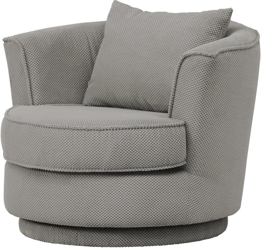 Leonique Draaibare fauteuil MAISIE leesfauteuil love seat trendige stoffen mega cord en geweven velours 360 graden draaibaar