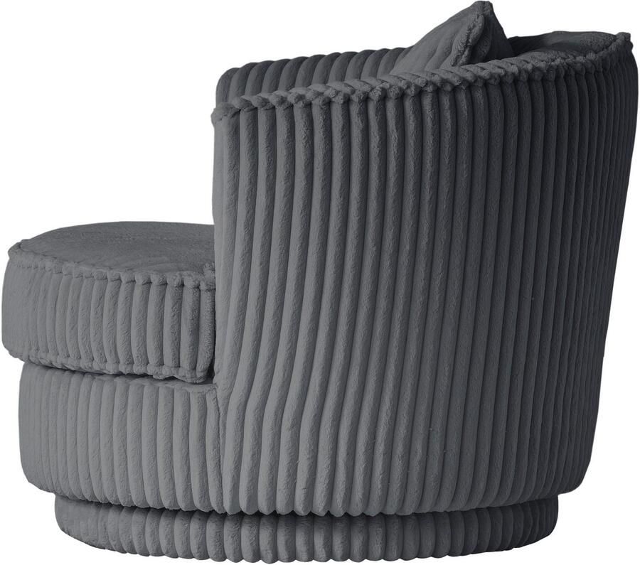 Leonique Draaibare fauteuil MAISIE leesfauteuil love seat trendige stoffen mega cord en geweven velours 360 graden draaibaar - Foto 4