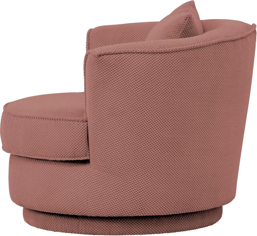 Leonique Draaibare fauteuil MAISIE leesfauteuil love seat trendige stoffen mega cord en geweven velours 360 graden draaibaar