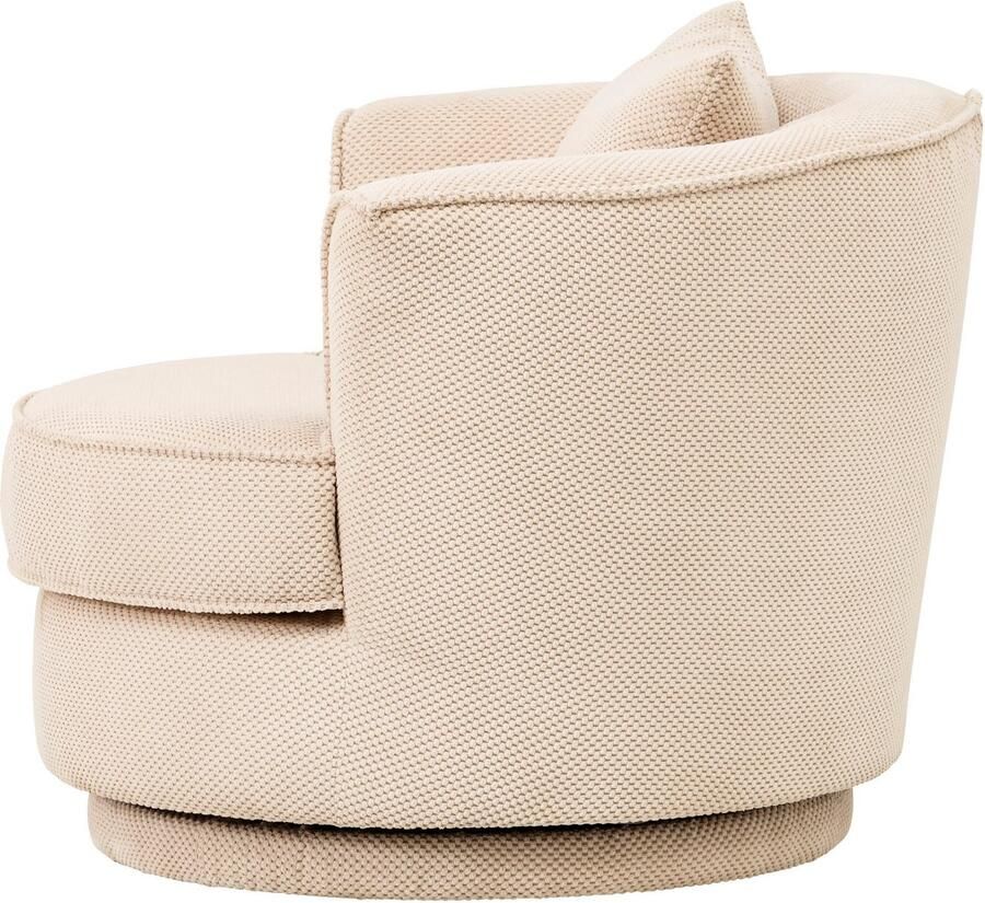 Leonique Draaibare fauteuil MAISIE leesfauteuil love seat trendige stoffen mega cord en geweven velours 360 graden draaibaar