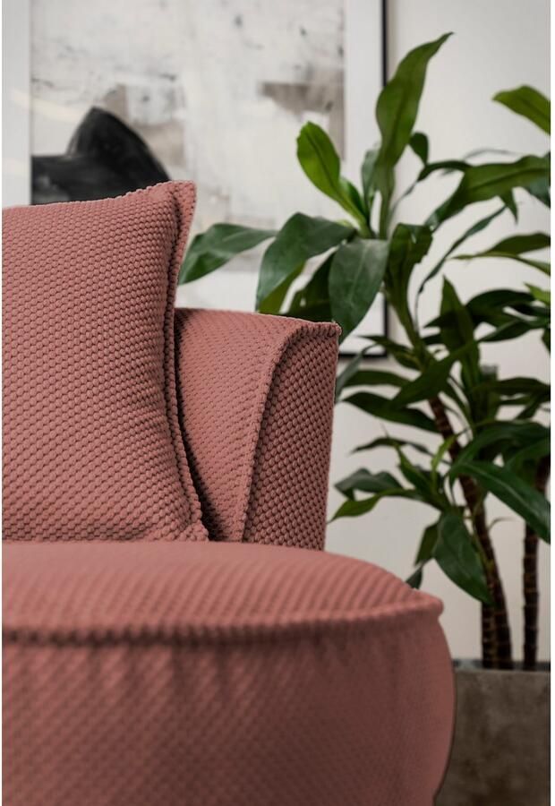 Leonique Draaibare fauteuil MAISIE leesfauteuil love seat trendige stoffen mega cord en geweven velours 360 graden draaibaar - Foto 4