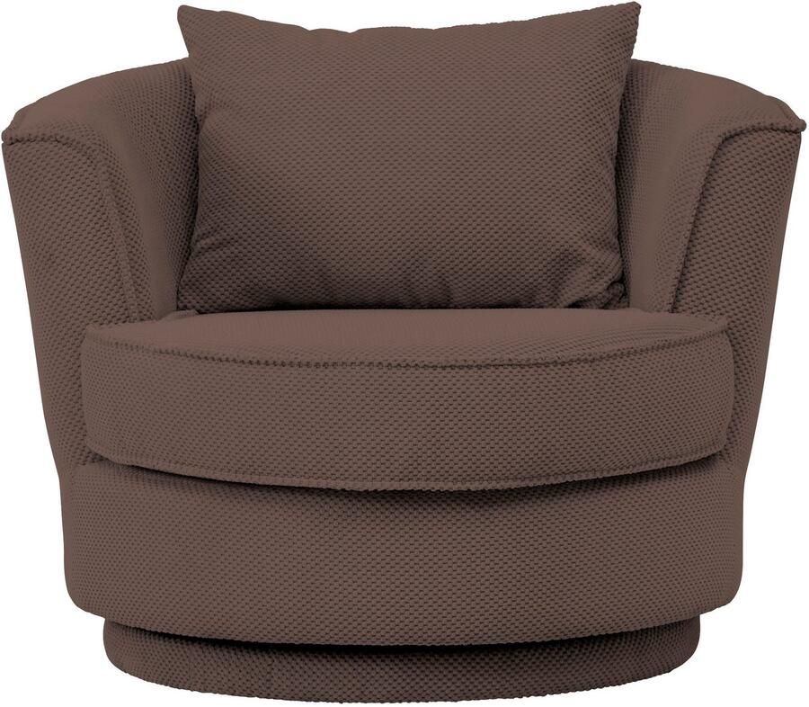 Leonique Draaibare fauteuil MAISIE leesfauteuil love seat trendige stoffen mega cord en geweven velours 360 graden draaibaar - Foto 4