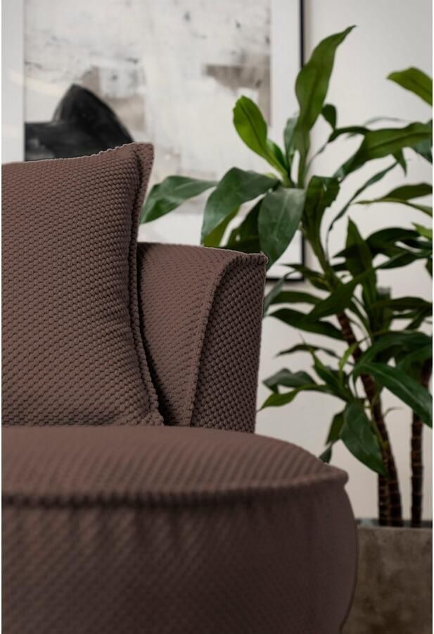 Leonique Draaibare fauteuil MAISIE leesfauteuil love seat trendige stoffen mega cord en geweven velours 360 graden draaibaar - Foto 5