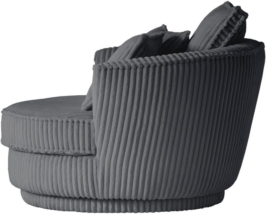 Leonique Draaibare fauteuil MAISIE Love Seat XXL leesfauteuil BIG- Zetel in MEGA CORD en geweven velours 360 graden draaibaar - Foto 5