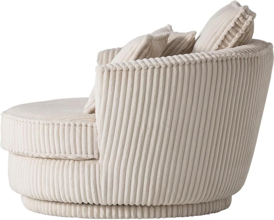 Home affaire Draaibare fauteuil MAISIE Love Seat XXL leesfauteuil BIG- Zetel in MEGA CORD en geweven velours 360 graden draaibaar - Foto 5