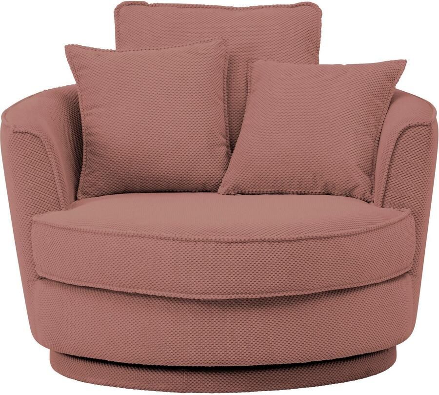 Leonique Draaibare fauteuil MAISIE Love Seat XXL leesfauteuil BIG- Zetel in MEGA CORD en geweven velours 360 graden draaibaar - Foto 2
