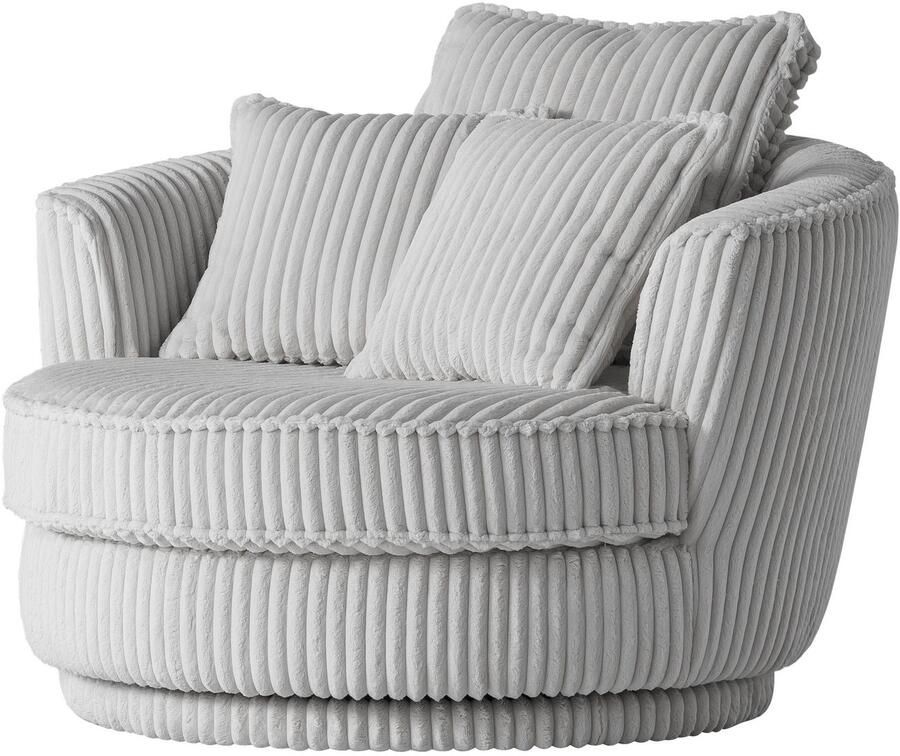 Leonique Draaibare fauteuil MAISIE Love Seat XXL leesfauteuil BIG- Zetel in MEGA CORD en geweven velours 360 graden draaibaar - Foto 3