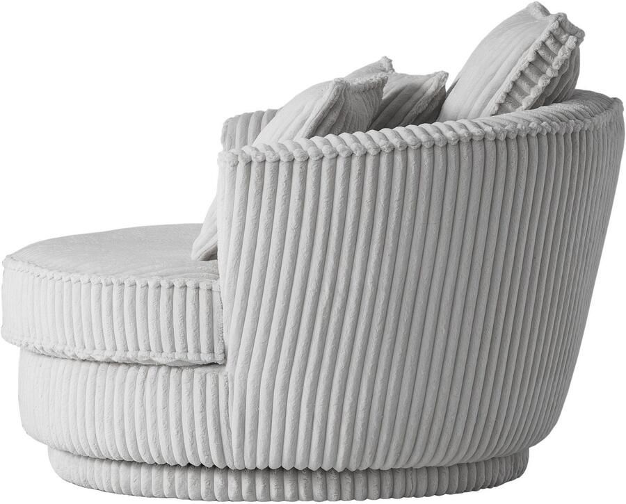 Leonique Draaibare fauteuil MAISIE Love Seat XXL leesfauteuil BIG- Zetel in MEGA CORD en geweven velours 360 graden draaibaar - Foto 5